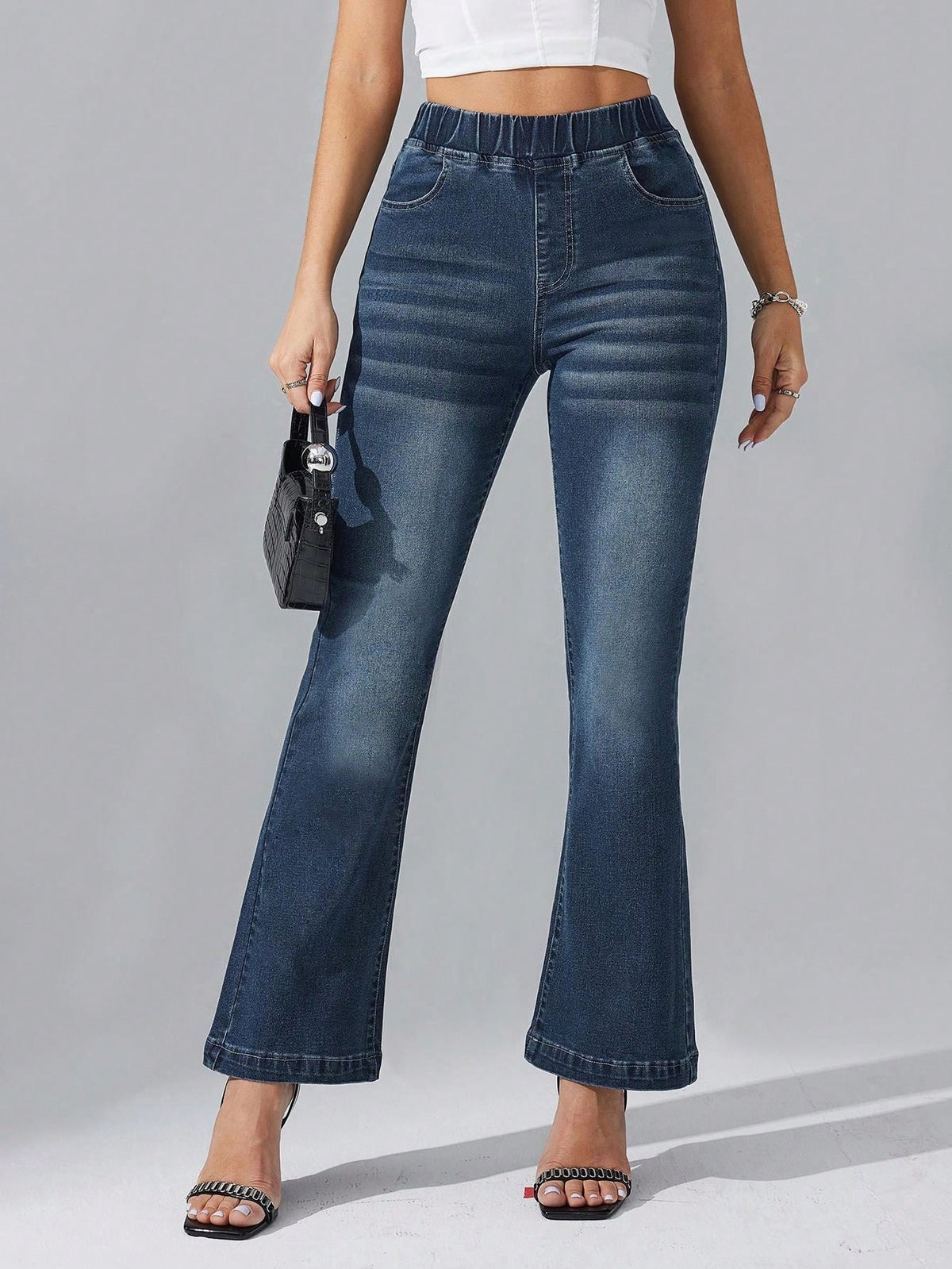 Women's High-Waisted Stretch Flare Jeans