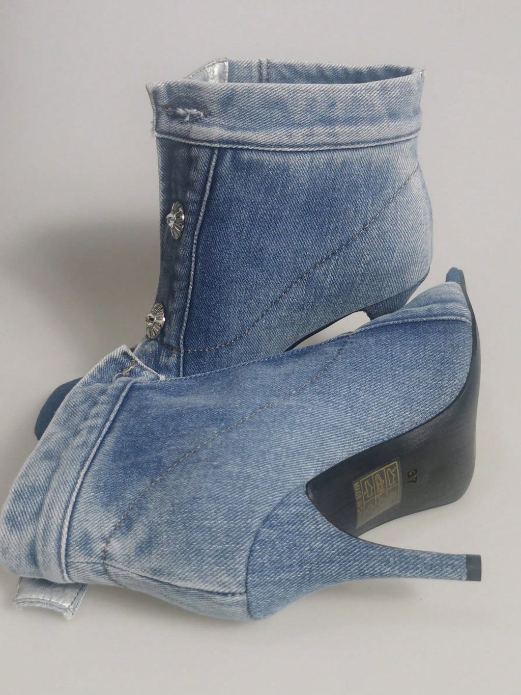 New Arrival Catwalk Thin High Heel High-Top Peep Toe Buckled Slippers Square Toe Sandals