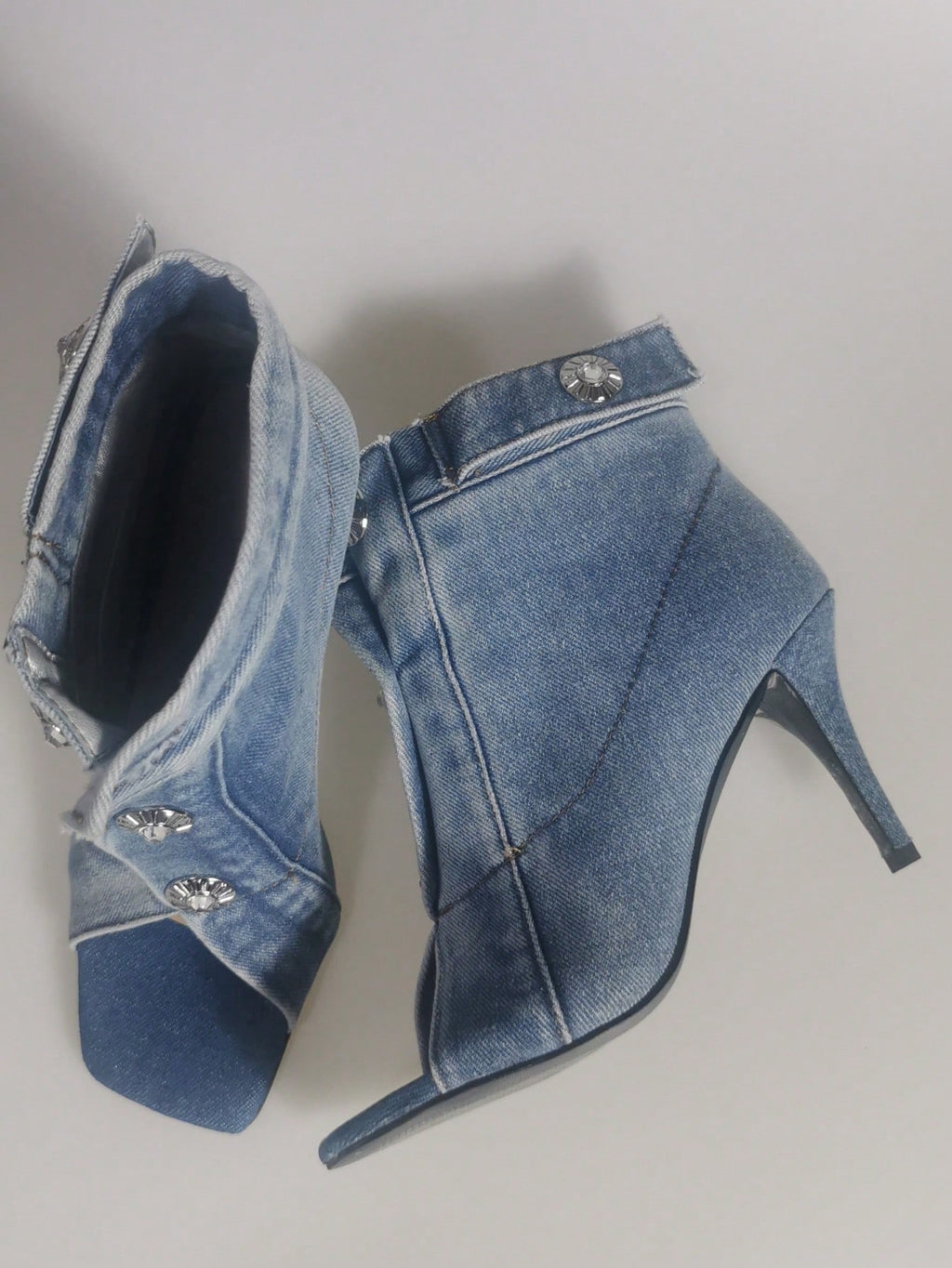 New Arrival Catwalk Thin High Heel High-Top Peep Toe Buckled Slippers Square Toe Sandals