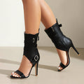 Peep Toe Heels For Women Sexy Chunky Heel For Women Elegant And Comfortable Heel Sandals For Prom Party And Work (M6-28-Black,10)