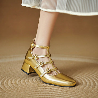 Patent Mary Jane Low Heel Goth Heels | ENMAYER