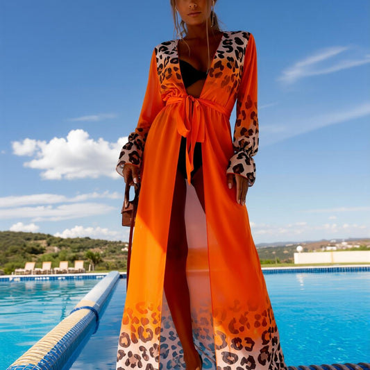 Floral Print Wrap Sarong Sunscreen Suit - Women's Fashion SwimsuitModern Women's Swimwear for Beach Days, Pool Parties, and Travel