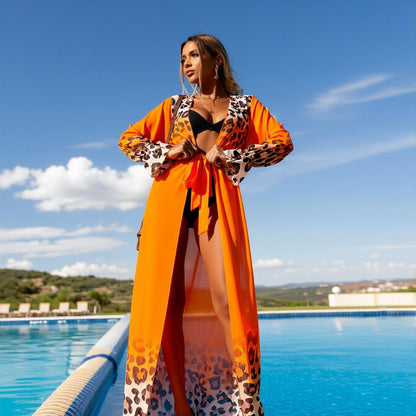 Floral Print Wrap Sarong Sunscreen Suit - Women's Fashion SwimsuitModern Women's Swimwear for Beach Days, Pool Parties, and Travel