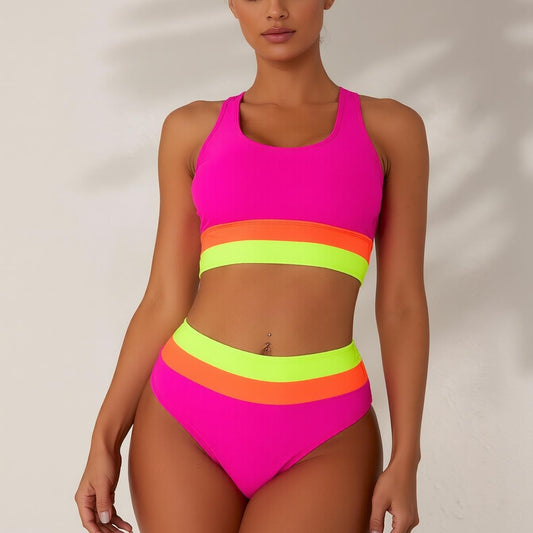 New Fashion Sexy Bikini Hot Spring Swimsuit for Women, European and American Style Two-Piece Beach Swimwear