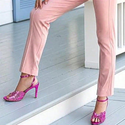 Women's Rhinestone Stiletto Heel Sandals | Ankle Strap Open‑Toe for Wedding & Party