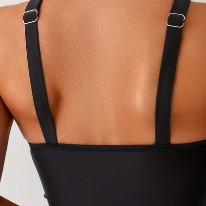 New Women's Tankini Set - High Waist Bottoms with Ruffle Trim Two Piece Swimwear