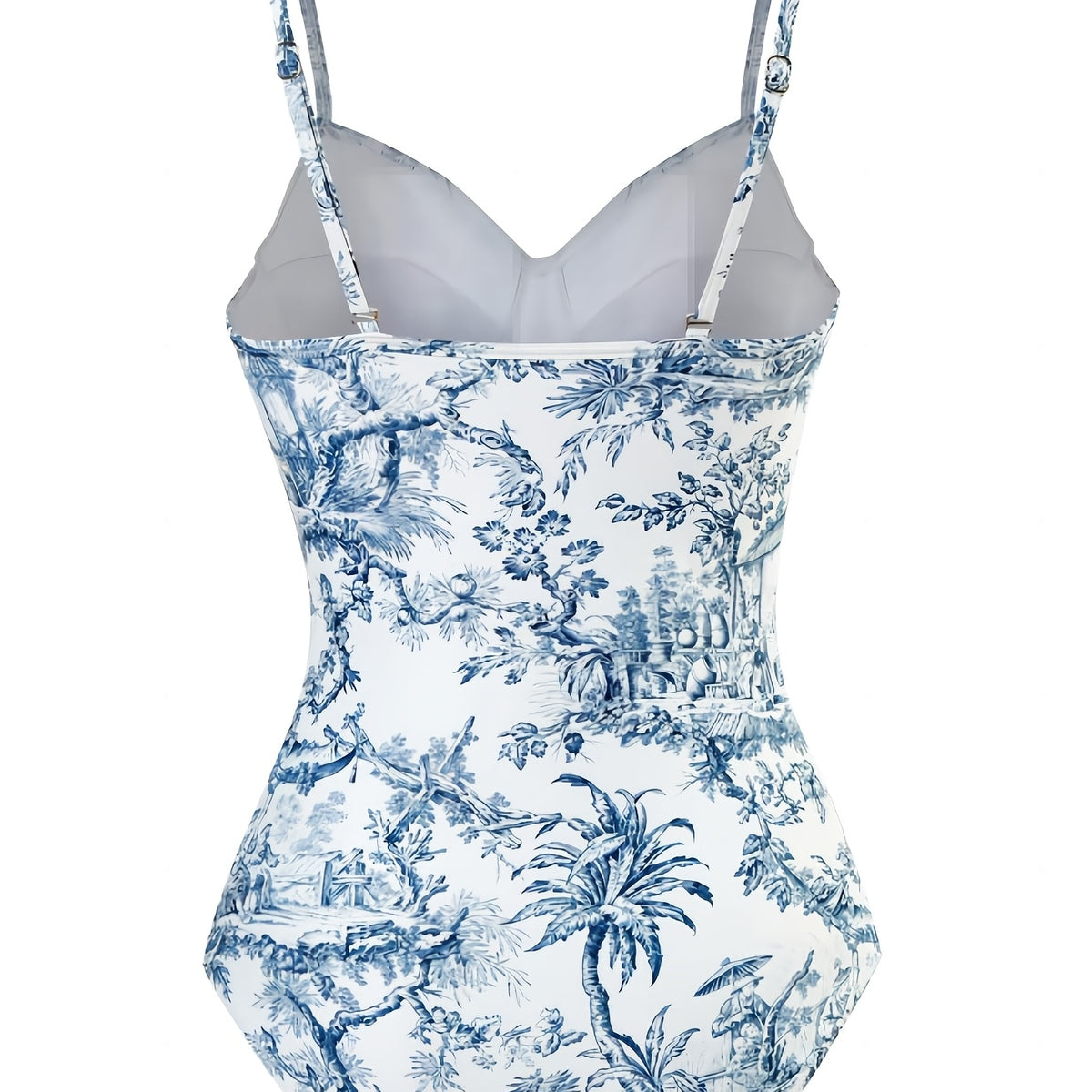 Women's Two-Piece Beach Set - Vintage Elegant Printed Swimwear, Vacation Sun-Protective Swimsuit for Women