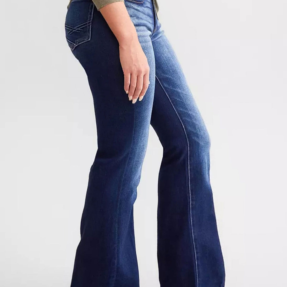 Women Washed Distressed Flare Denim Jeans Stretch Slim Fit Pants for Outdoor Activities Daily Casual Street Outfits