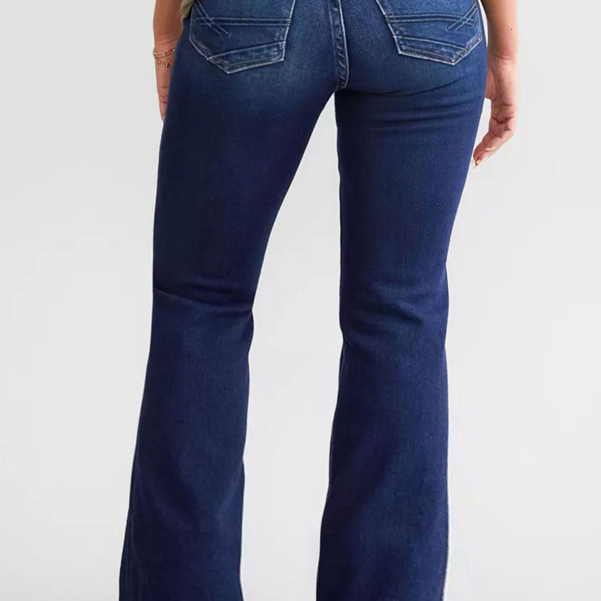 Women Washed Distressed Flare Denim Jeans Stretch Slim Fit Pants for Outdoor Activities Daily Casual Street Outfits