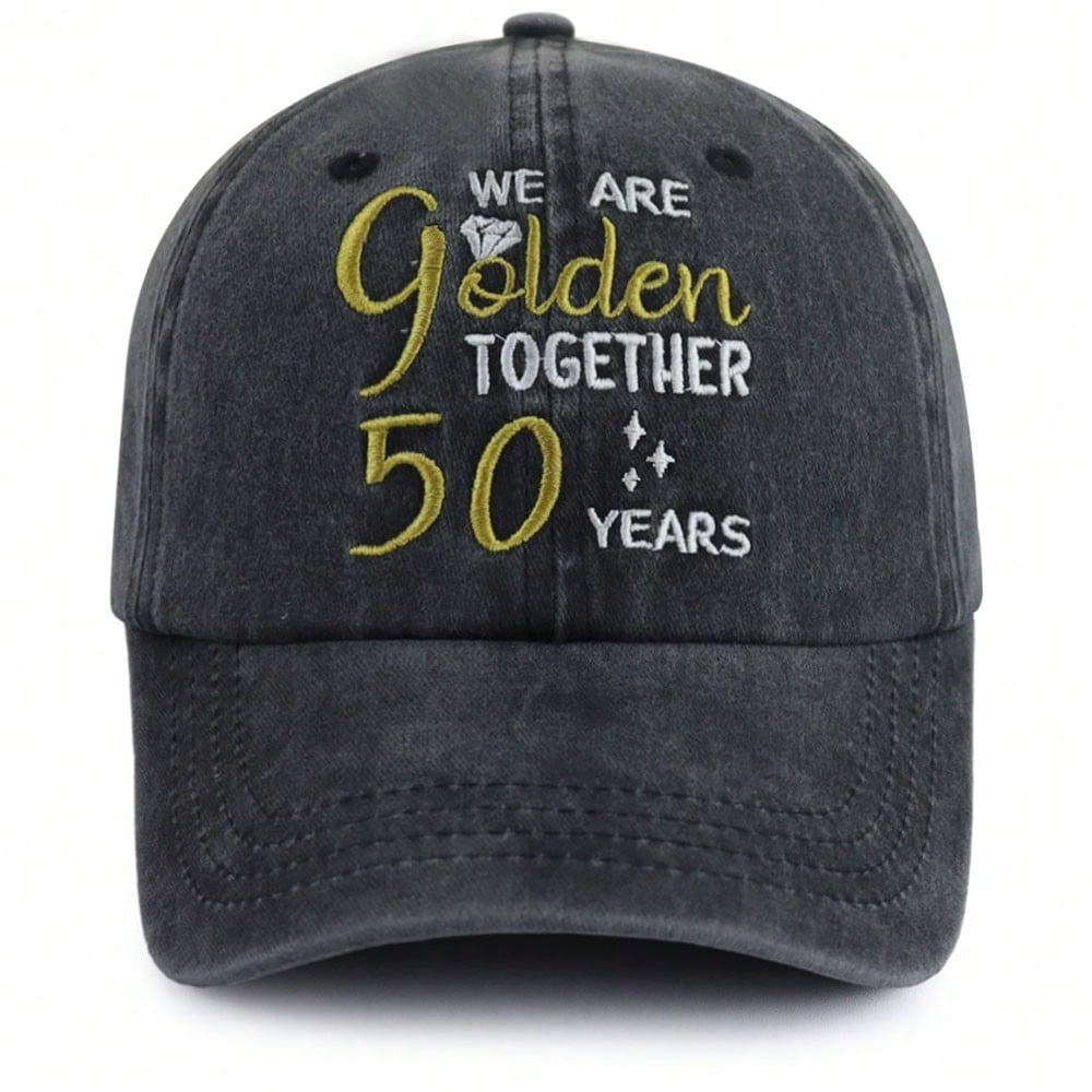 50th Anniversary Embroidered Cotton Baseball Hat Sun Hat Cap