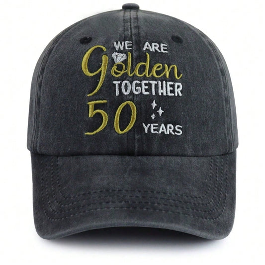 50th Anniversary Embroidered Cotton Baseball Hat Sun Hat Cap