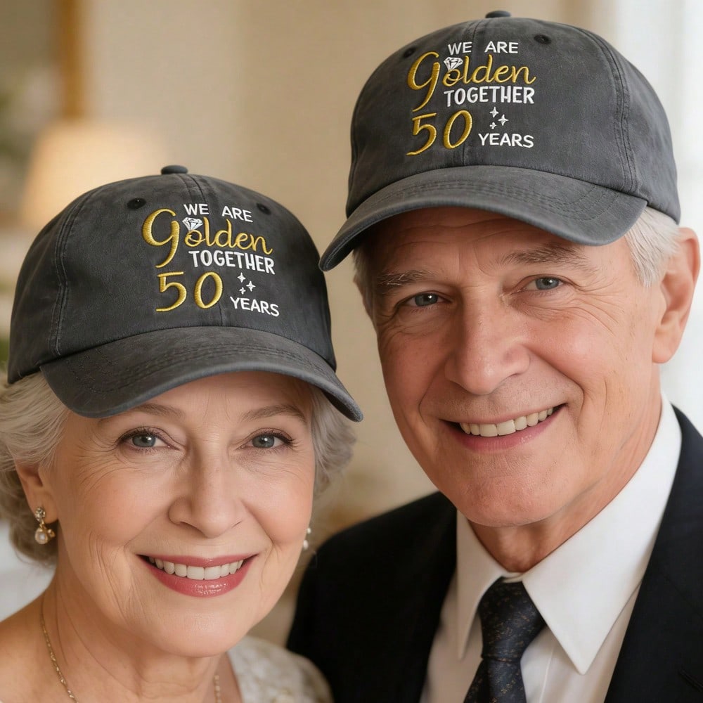 50th Anniversary Embroidered Cotton Baseball Hat Sun Hat Cap