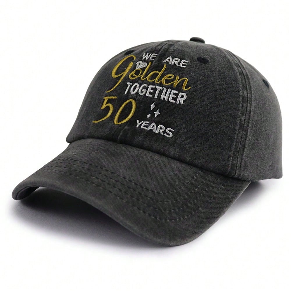 50th Anniversary Embroidered Cotton Baseball Hat Sun Hat Cap