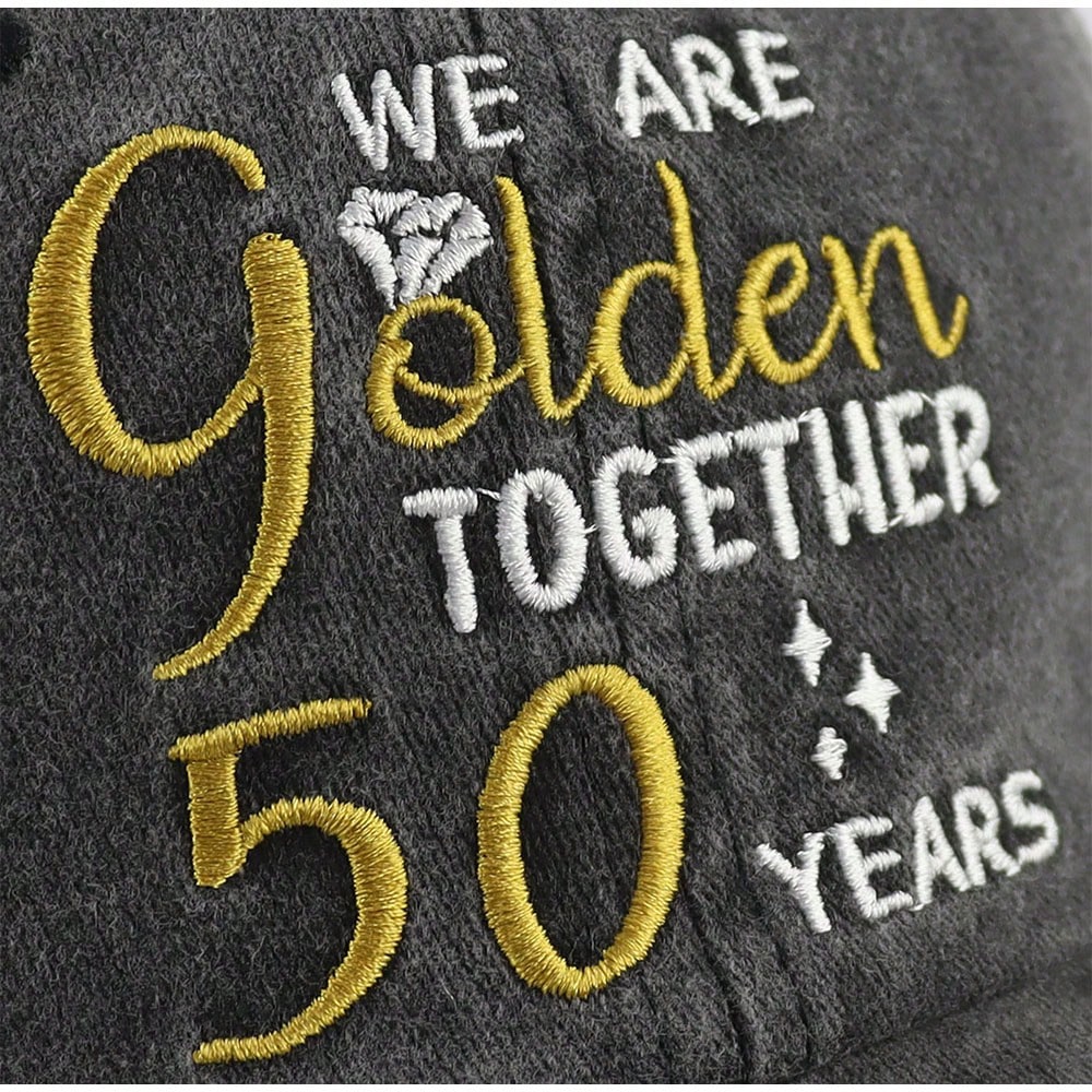 50th Anniversary Embroidered Cotton Baseball Hat Sun Hat Cap