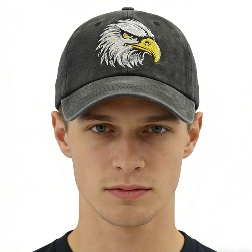 Eagle Embroidered Cotton Baseball Cap Sun Cap Cap