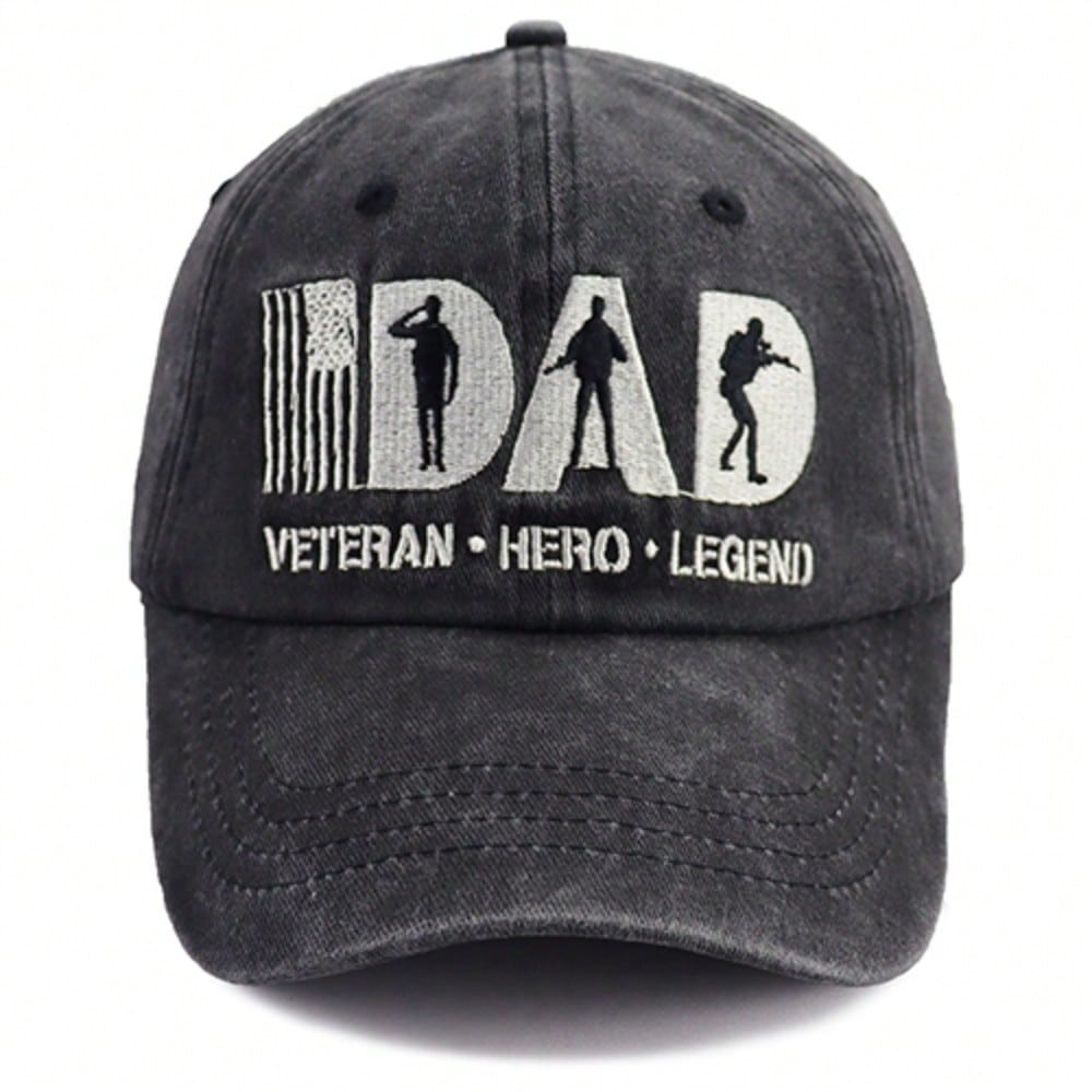 Veteran Dad Embroidered Cotton Baseball Hat Sun Hat Cap