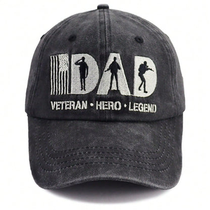 Veteran Dad Embroidered Cotton Baseball Hat Sun Hat Cap