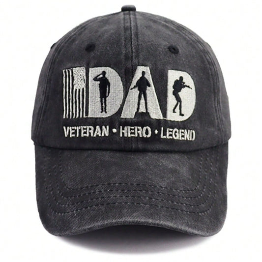 Veteran Dad Embroidered Cotton Baseball Hat Sun Hat Cap